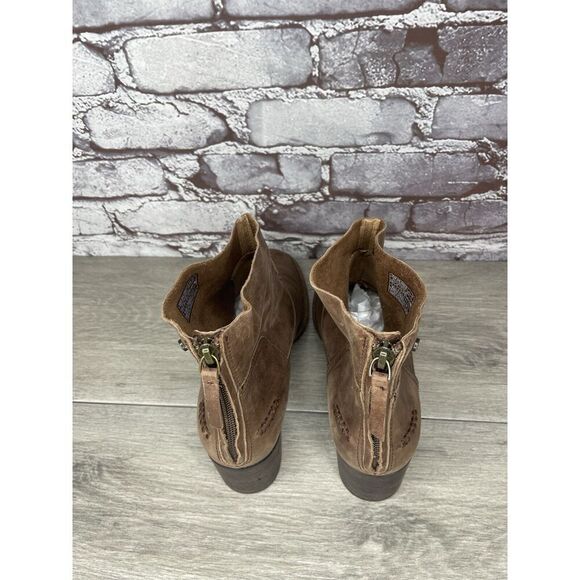 UGG 1098310 BANDARA Brown Leather Block Heel Ankle Booties SAHARA Boots Women 8M - Picture 5 of 16